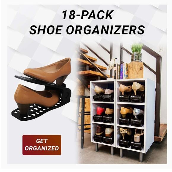 Shoe Slots Adjustable Shoe Organizer, 18 Piece - Picture 7 of 9